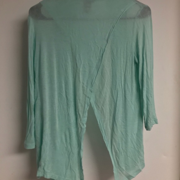 TRENDYLAND SEAFOAM GREEN OPEN BACK CARDIGAN - Picture 7 of 8